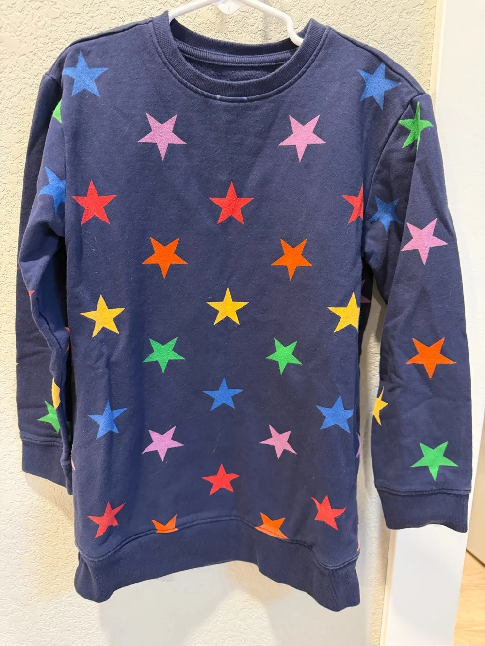 Primary Navy Sweatshirt with Multicolor Star Print - Picture 1 of 3